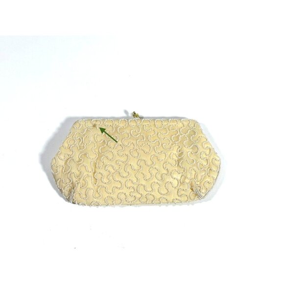 Vintage Walborg‎ Hand-Beaded Cream Evening Clutch Purse Made In Belgium Formal - Picture 10 of 15